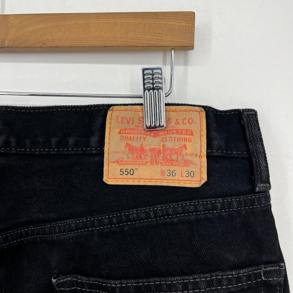 Levi's Jeans Men's Size 36‎ Black 550 Relaxed Fit 100% Cotton Denim Vtg Y2K - Picture 9 of 13